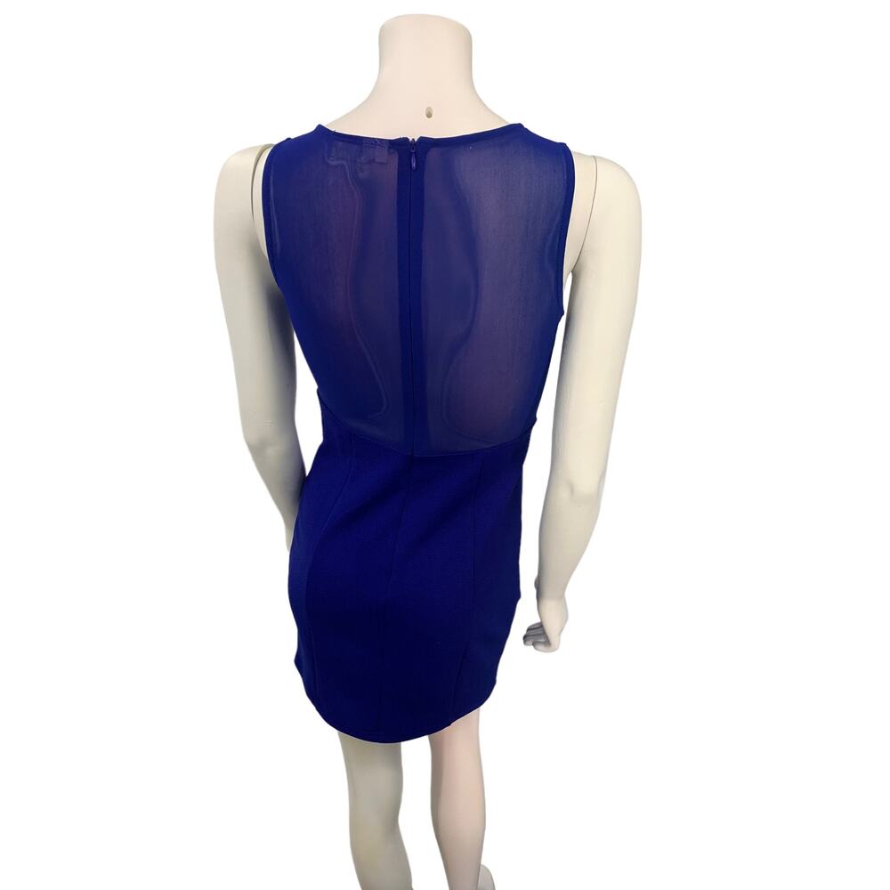 Whyte Eyelash jeweled bodycon dress sheer mesh sleeveless mini small - Picture 4 of 6